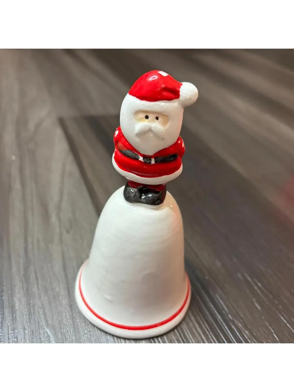 Vintage Holiday Boutique Christmas Ceramic Santa Bell 5